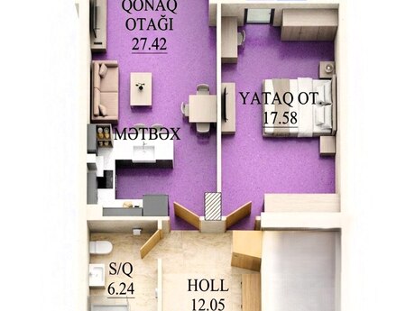 2 otaqlı mənzil, 73 m², 28 May: 213 000 ₼ 2