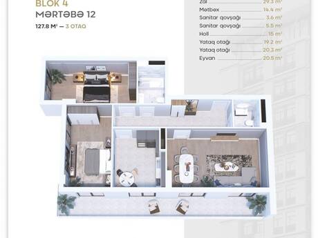 3 otaqlı yeni tikili - Nəriman Nərimanov m. - 130 m²