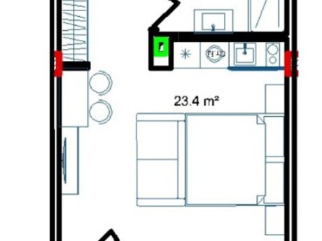 1-комн. новостройка - пос. Sea Breeze - 41 м²