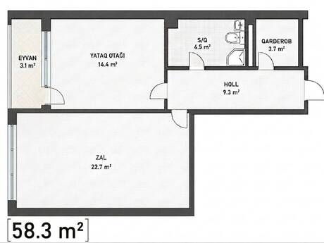 2-комн. новостройка - м. Азадлыг проспекти - 59 м²