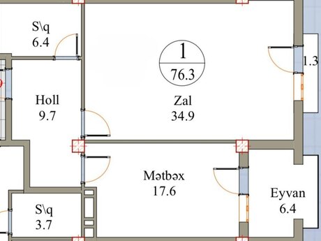 2-комнатная квартира, 76,3 м², Elegant Residence: 215 000 ₼ 2