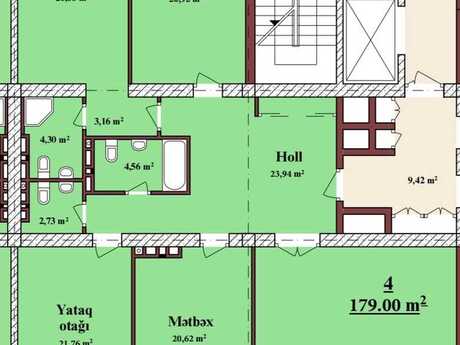 4 otaqlı mənzil, 180 m², Elmlər Akademiyası: 859 000 ₼ 4