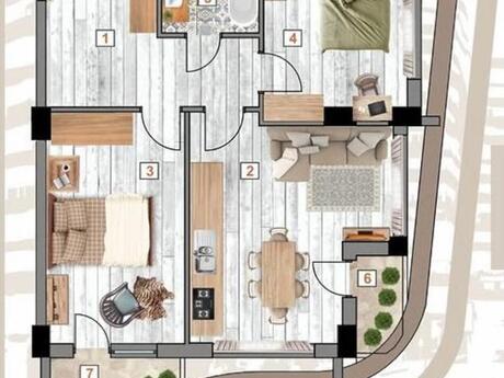 2 otaqlı mənzil, 69,8 m², Metro Park Bakıxanov: 148 000 ₼ 2