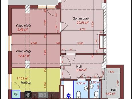 3-room apartment, 81 m², Binəqədi: 133 650 ₼ 2