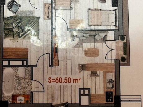 2-room apartment, 60,5 m², Metro Park Bakıxanov: 136 125 ₼ 5