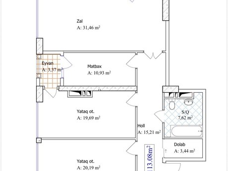 3 otaqlı mənzil, 113 m², Triumph Palace: 339 000 ₼ 2