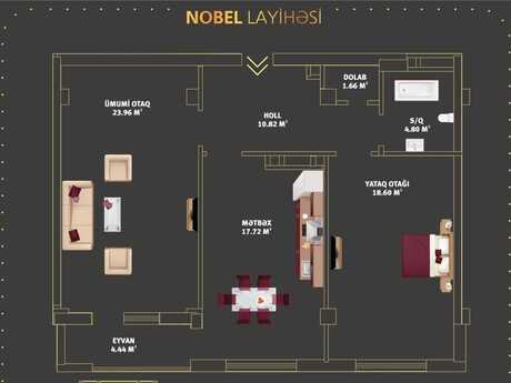2 otaqlı mənzil, 67 m², Xətai: 147 000 ₼ 2
