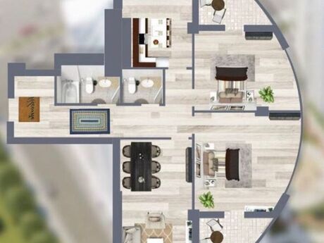 3 otaqlı mənzil, 125 m², Blue Residence: 275 000 ₼ 2