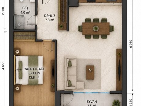 1-room apartment, 45,5 m², Azadlıq Prospekti: 169 000 ₼ 4