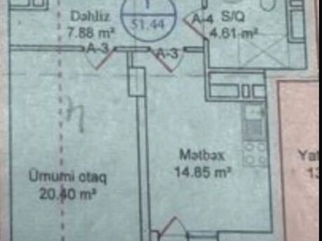 1-room apartment, 52 m², Qara Qarayev: 163 000 ₼ 2