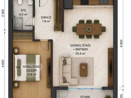 1-комнатная квартира, 45,5 м², Azadlıq Prospekti: 169 000 ₼ 5