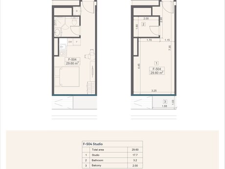 1-комнатная квартира, 29,6 м², Reportage Heights: 128 000 ₼ 3
