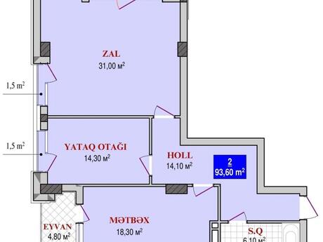 2 otaqlı mənzil, 94 m², Grand Plaza: 350 000 ₼ 4