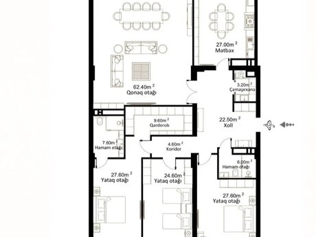 4 otaqlı mənzil, 248 m², Harmony Residence: 917 600 ₼ 4