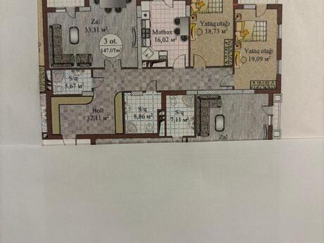 3 rooms · 158 m² · floor 6/16, Nizami