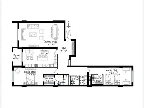 3 otaqlı mənzil, 166 m², 28 May: 473 000 ₼ 2
