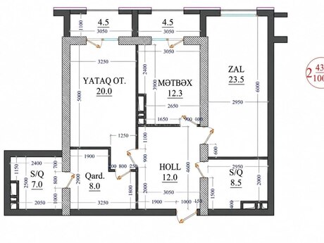 2 otaqlı mənzil, 101 m², Nəriman Nərimanov: 496 000 ₼ 4