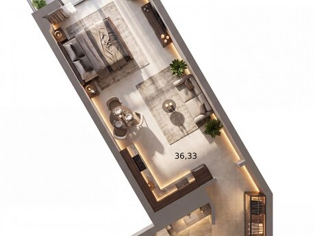 1 otaqlı mənzil, 62,8 m², Digital Residence: 368 791 ₼ 2