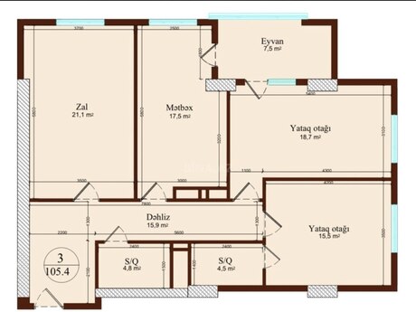 3 otaqlı mənzil, 106 m², Luxe Home: 310 000 ₼ 4