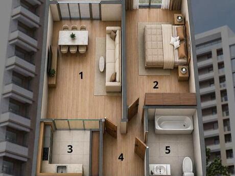 2-room apartment, 53,4 m², Marbel Residence: 170 000 ₼ 3