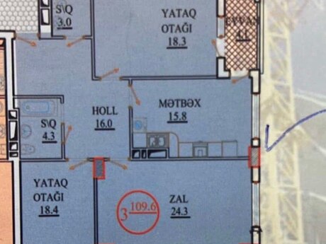 3 otaqlı mənzil, 110 m², Memar Əcəmi: 280 500 ₼ 4