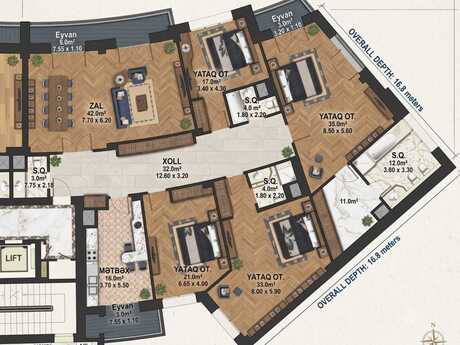 5 otaqlı mənzil, 254 m², Şah İsmayıl Xətai: 1 090 000 ₼ 3