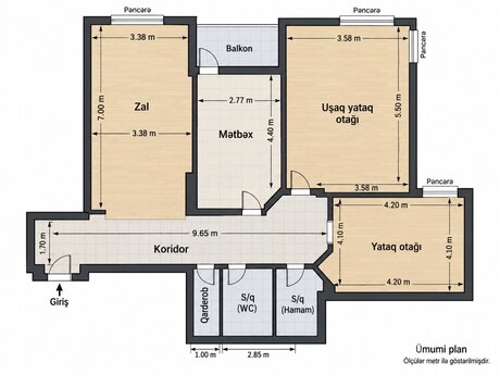 3-room apartment, 111 m², Saray: 126 000 ₼ 2