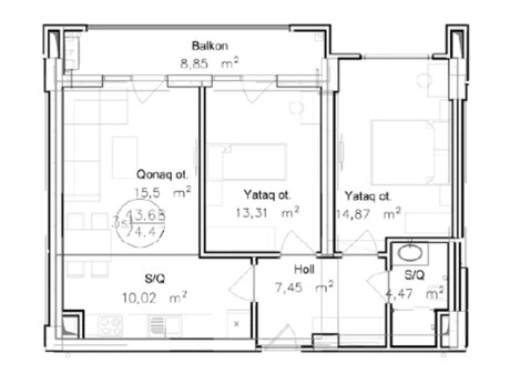3 otaqlı mənzil, 74 m², Park Yasamal: 220 000 ₼ 2