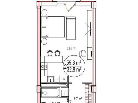 1 otaqlı mənzil, 55,3 m², Sea Breeze Palazzo Del Mare: 230 000 ₼ 3