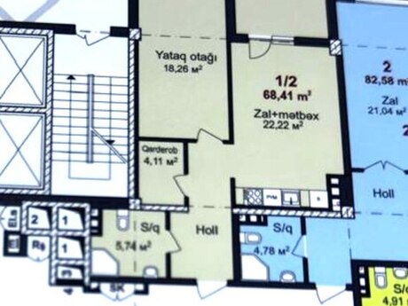1 otaqlı mənzil, 68 m², Qara Qarayev: 170 000 ₼ 3