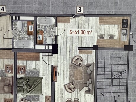 1-room apartment, 61 m², Bakıxanov: 120 000 ₼ 4