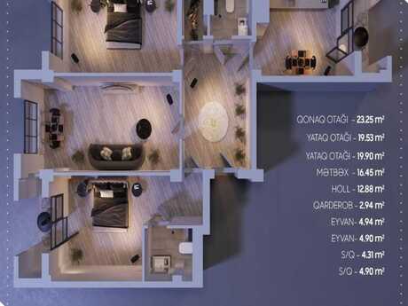 3 otaqlı mənzil, 114 m², Həzi Aslanov: 225 000 ₼ 5