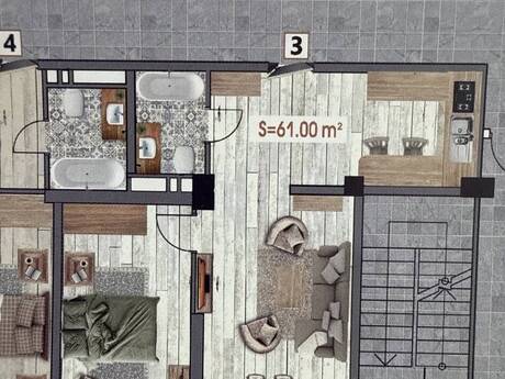 2 otaqlı mənzil, 61 m², Bakıxanov: 120 000 ₼ 2