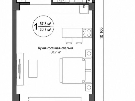 1-комнатная квартира, 57,8 м², Nardaran: 139 000 ₼ 5