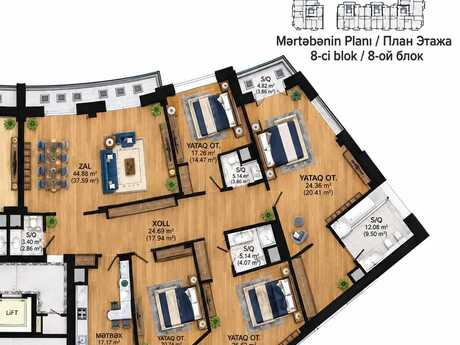 5 otaqlı mənzil, 253 m², Ağ şəhər: 1 015 000 ₼ 3