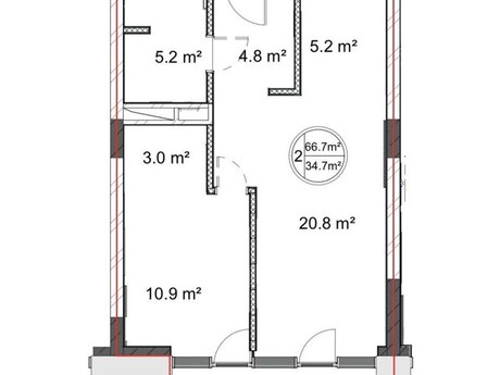 Продаётся 1-комнатная квартира в новостройке, ЖК Lighthouse 2, 66,7 м², 263 500 AZN, фото 2 / 4