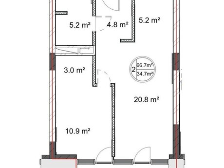 1 otaqlı mənzil, 66,7 m², Lighthouse 2: 263 500 ₼ 2
