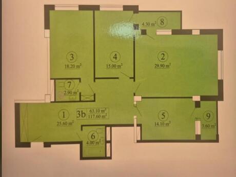 3 otaqlı mənzil, 118 m², 28 May: 376 500 ₼ 2