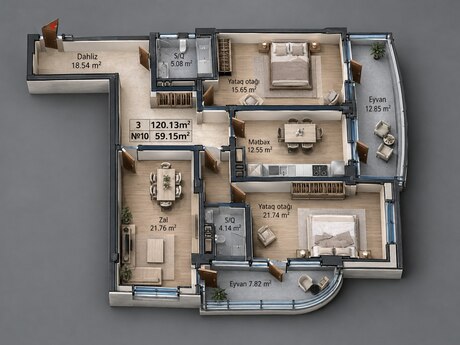 3-room apartment, 130 m², Yeni Yasamal: 351 000 ₼ 2