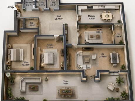 4-room apartment, 131 m², Böyükşor: 368 000 ₼ 2