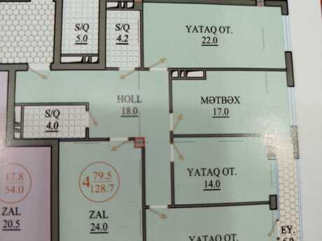 4 otaqlı mənzil, 129 m², İnşaatçılar: 387 000 ₼ 2
