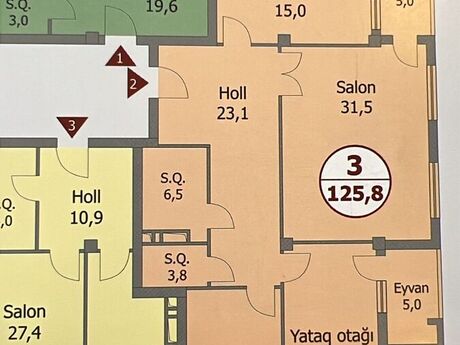 3 otaqlı mənzil, 126 m², Nəriman Nərimanov: 378 000 ₼ 2