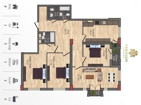 4-room apartment, 132 m², 28 May: 367 000 ₼ 2