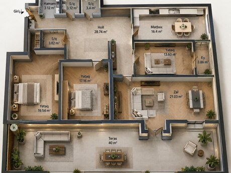 4-room apartment, 132 m², 28 May: 367 000 ₼ 3