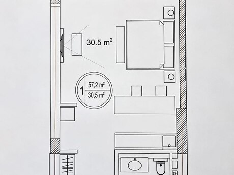 1 otaqlı mənzil, 57,2 m², Park Residences 3: 170 000 ₼ 2