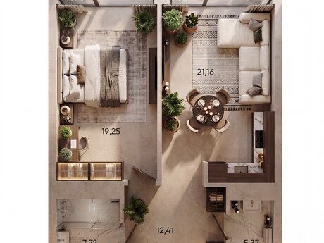 2 otaqlı mənzil, 76,7 m², Digital Residence: 541 260 ₼ 2