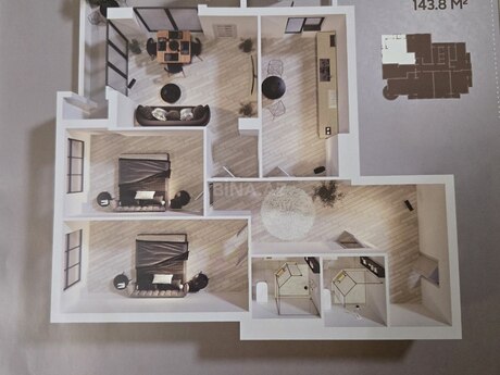 3 otaqlı mənzil, 150 m², 28 May: 310 000 ₼ 2