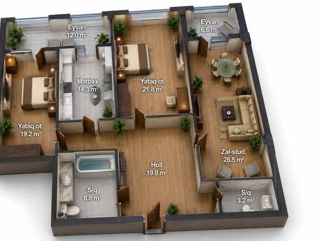 4-room apartment, 158 m², Gənclik: 363 400 ₼ 4