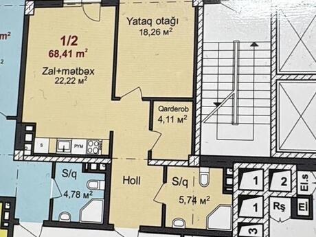 2 otaqlı mənzil, 69 m², Qara Qarayev: 175 000 ₼ 2