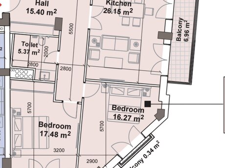 3-комнатная квартира, 100 м², Ağ şəhər: 468 000 ₼ 2